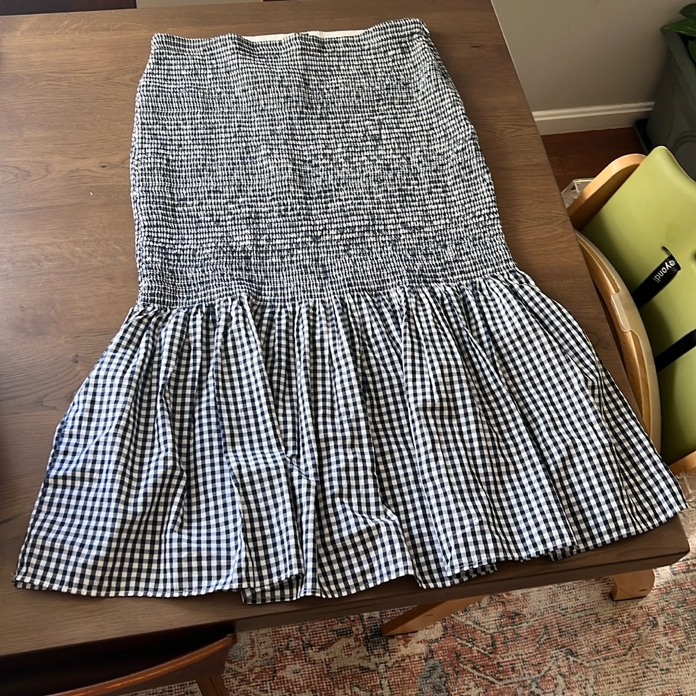 NWT JCREW blue gingham skirt, size 16